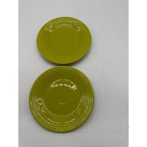 2-2021  Fiestaware Lemongrass Lime Green 9" Classic Rim Luncheon Plates
